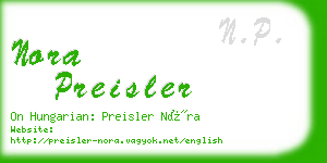 nora preisler business card